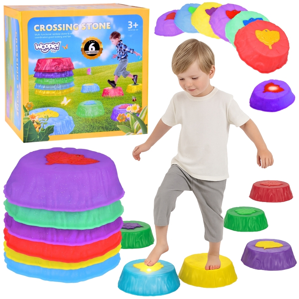 WOOPIE Kamienie Balansujące Świecące Sensoryczne Trening Równowagi 6 szt