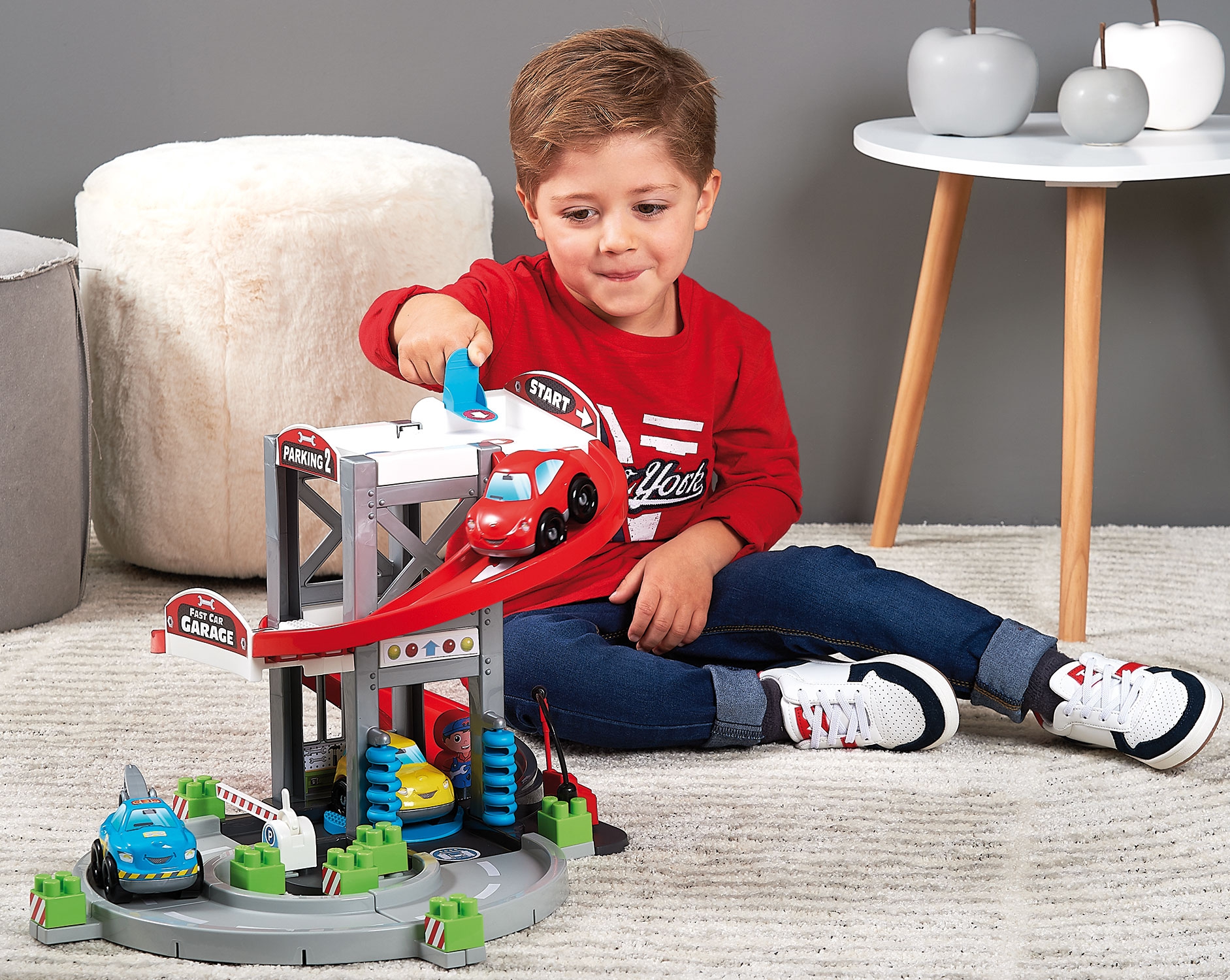 Abrick -pack garage et vehicules, jouets 1er age